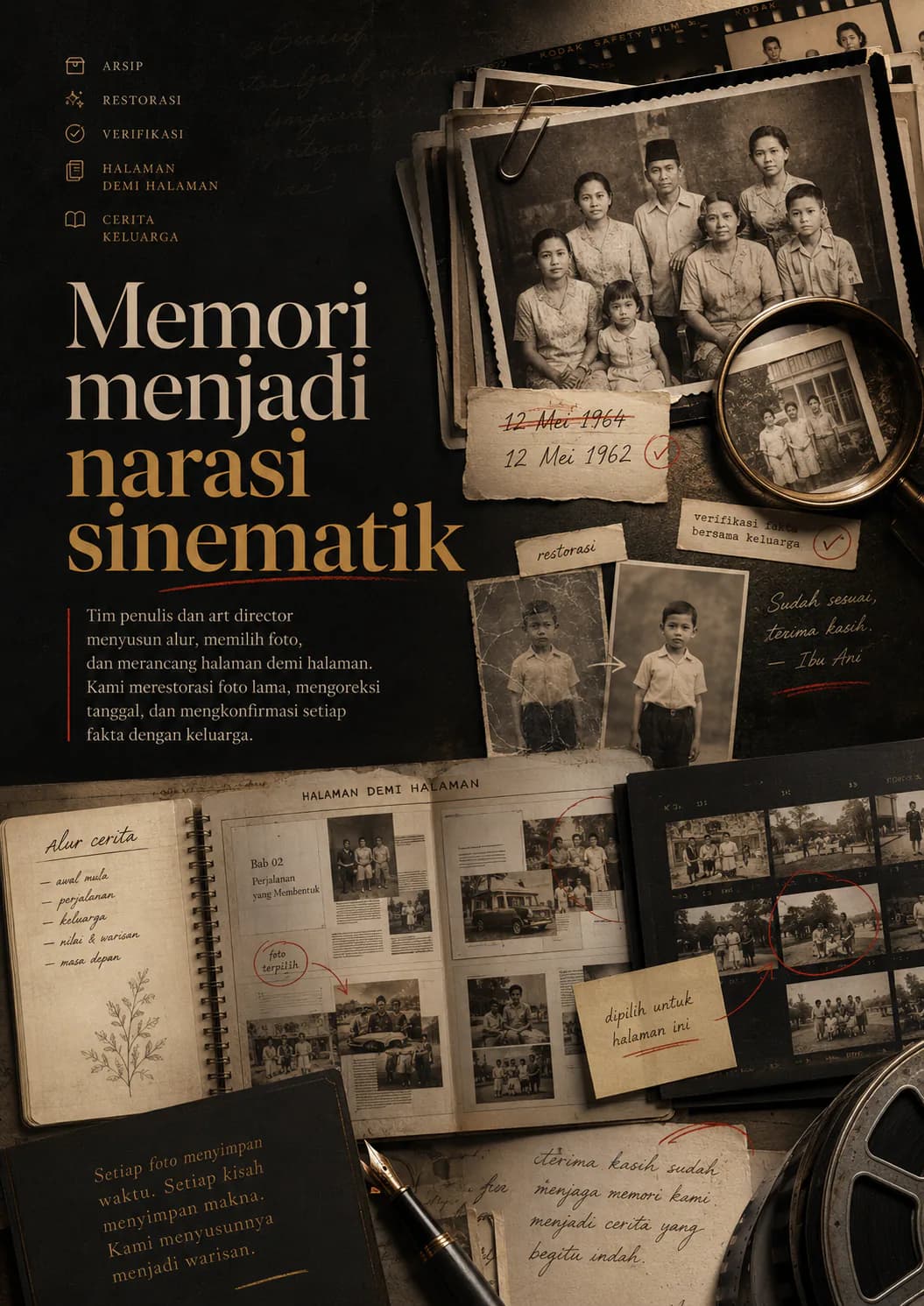 Memori menjadi narasi sinematik.