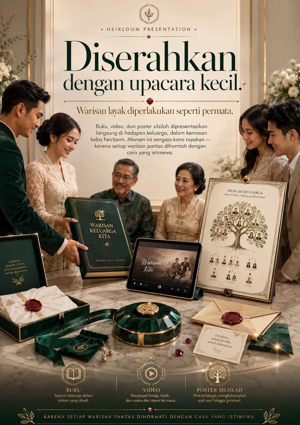Diserahkan dengan upacara kecil.